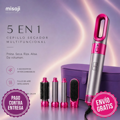 Secador de cabello Eléctrico 5 en 1 con Estuche (Color Surtido)